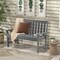 Costway Garden Bench All-Weather HDPE 2-Person Outdoor Bench for Front Porch Backyard Black/White/Gray/Beige